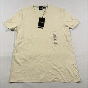 Hugo Boss Mens Better Boss V Neck Short Sleeve Casual Beige T-shirt Tee Sz S NEW